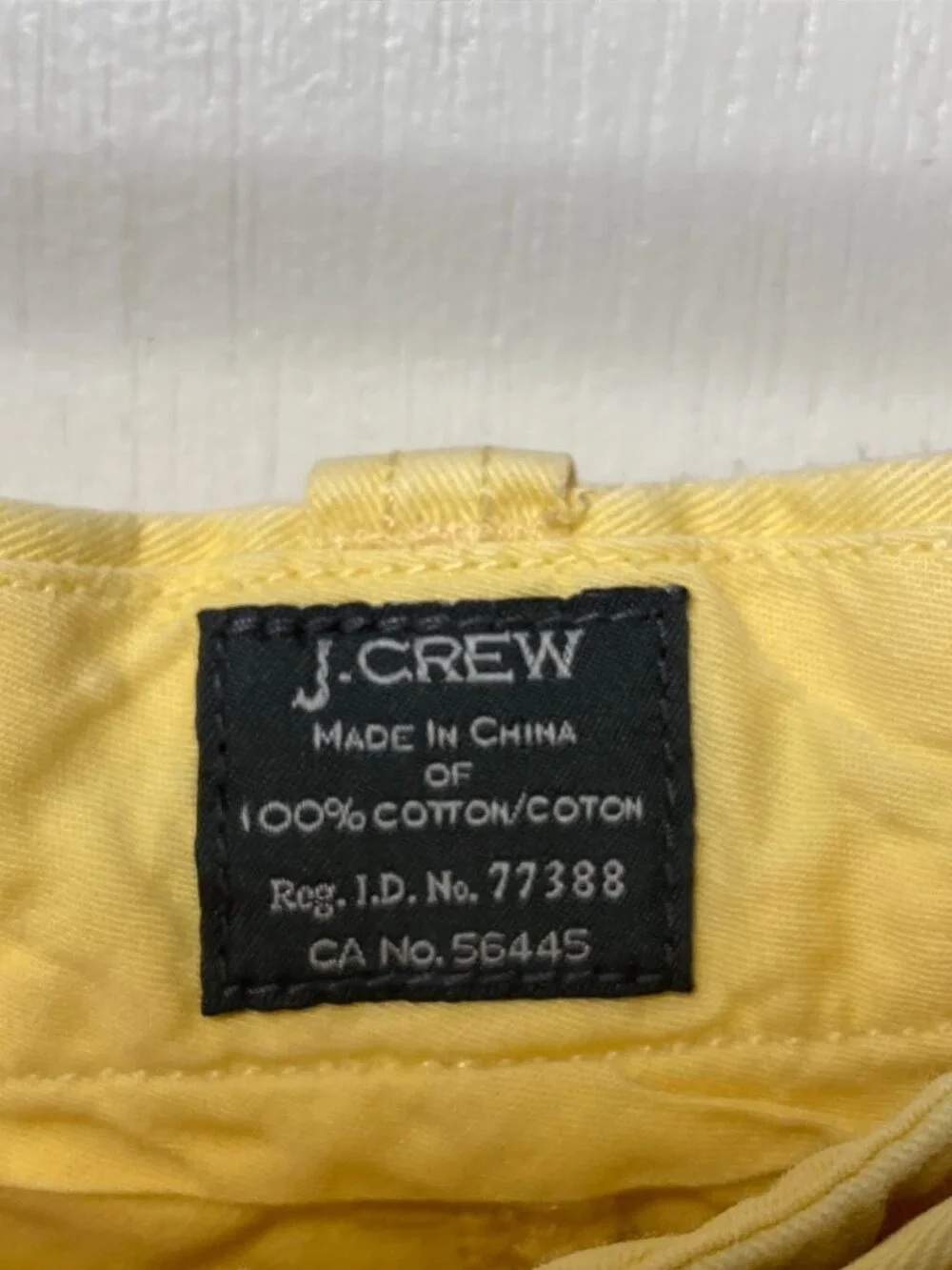 J.Crew Stanton Classic Fit Yellow Shorts Garment Dyed Khaki Men's Size 32 Cotton